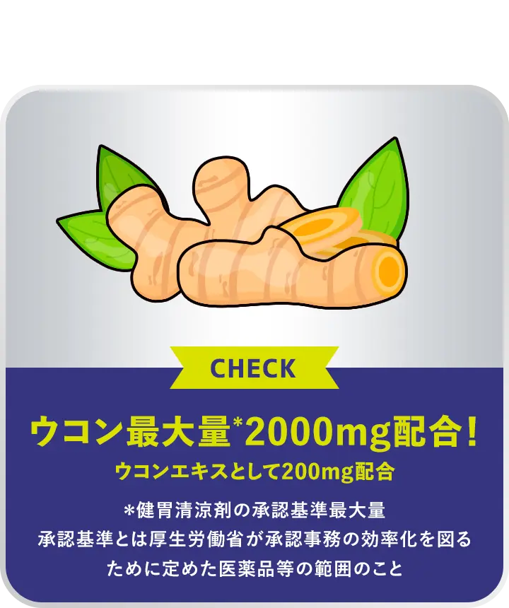 ウコン最大量*2000mg配合！