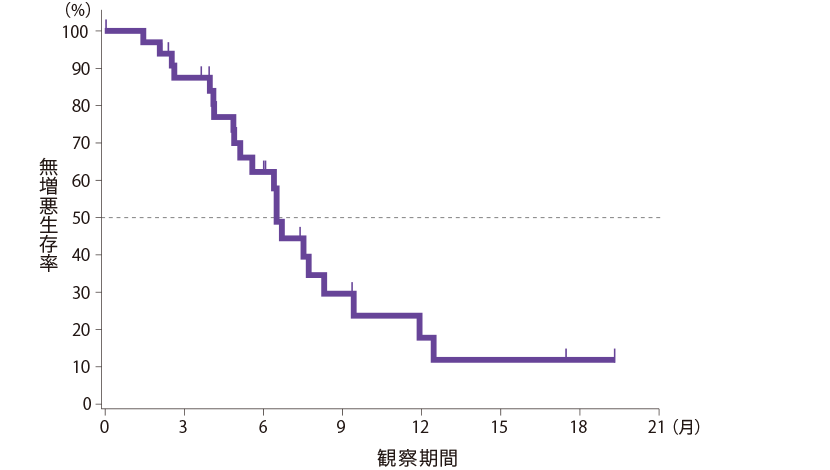 無増悪生存期間（KaplanｰMeier曲線）