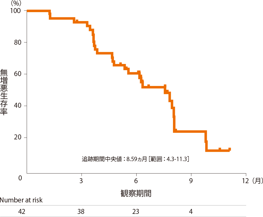 無増悪生存期間（Kaplan-Meier曲線）