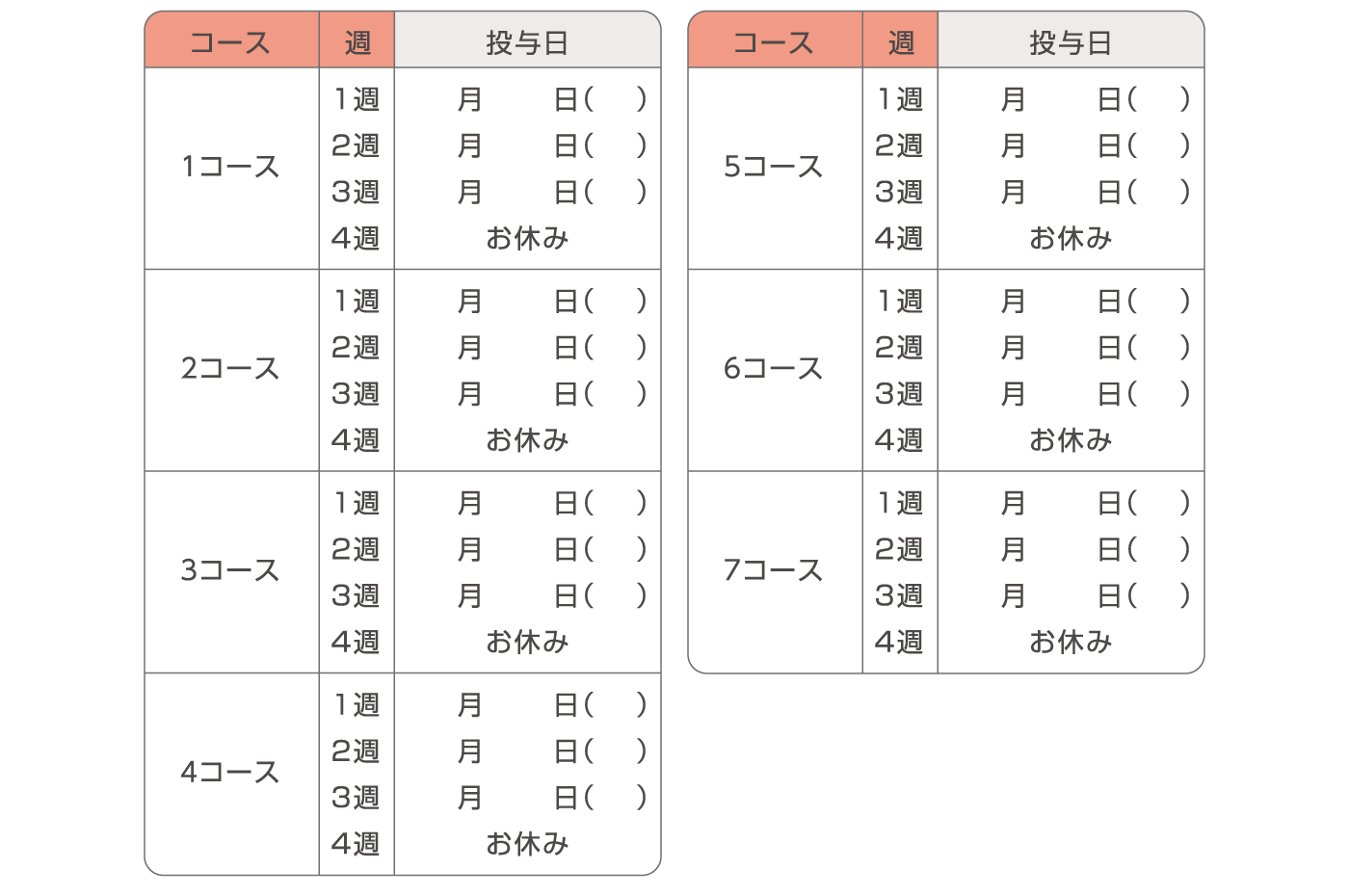 あなたの投与スケジュール