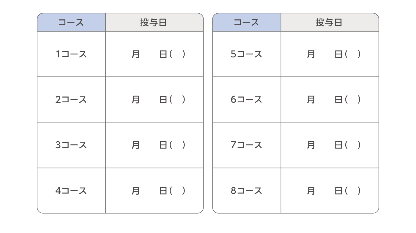 あなたの投与スケジュール