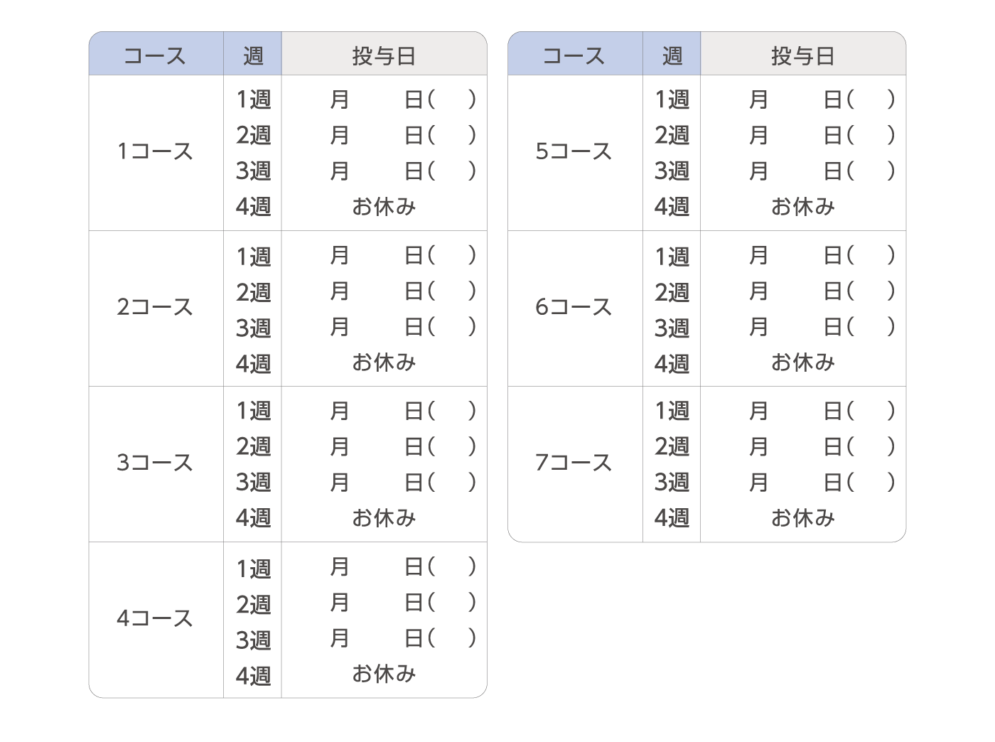 あなたの投与スケジュール