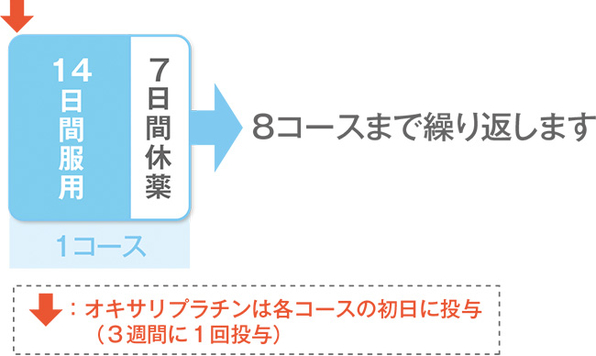 オキサリプラチン併用治療のスケジュールの説明図