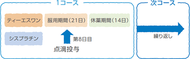 他の抗がん剤を一緒に使うスケジュールの例