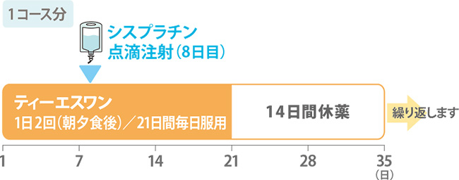 治療スケジュール1コース分の説明図